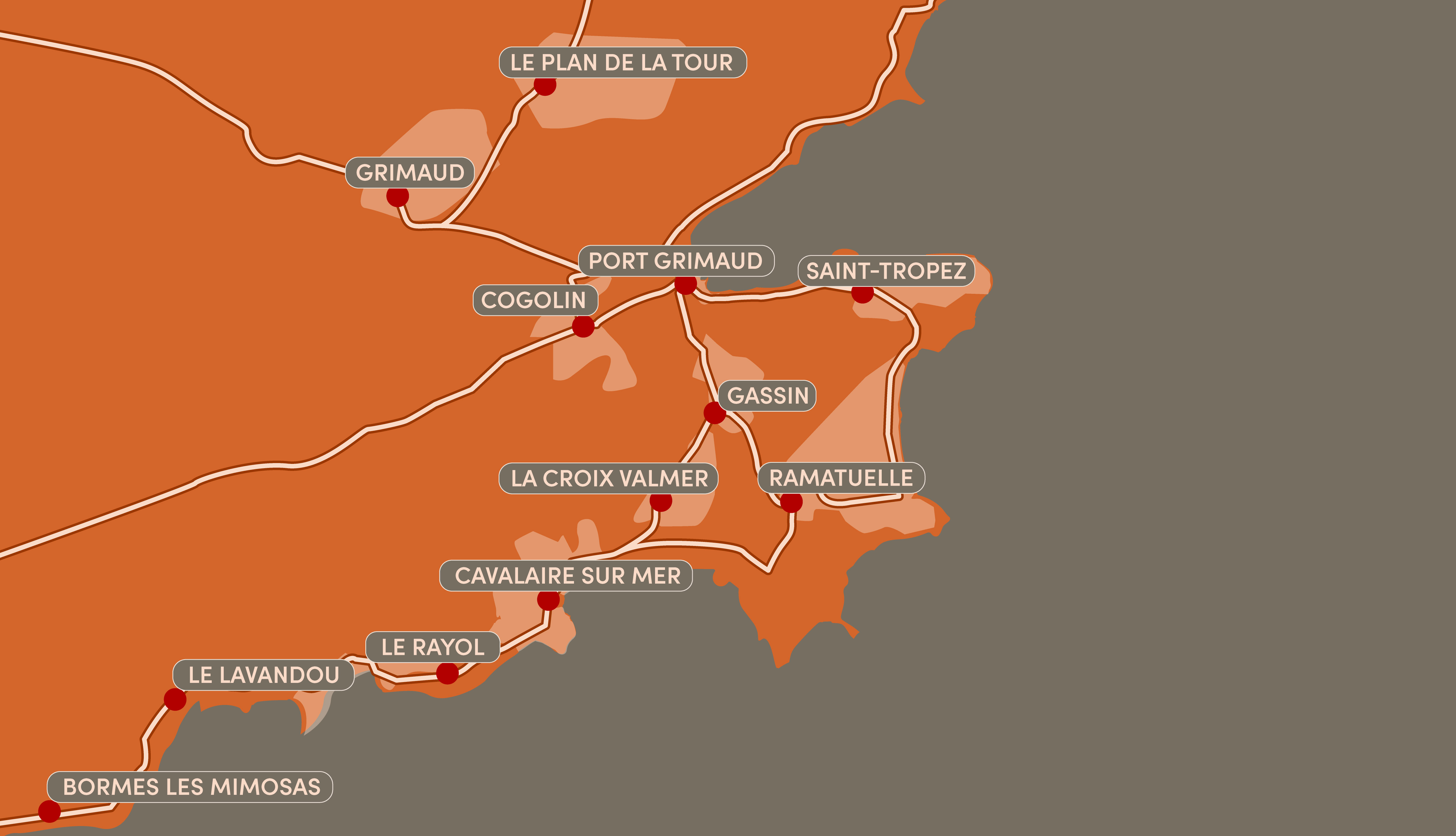 Zone d'intervention SOS Dépannage — Golfe de Saint-Tropez
